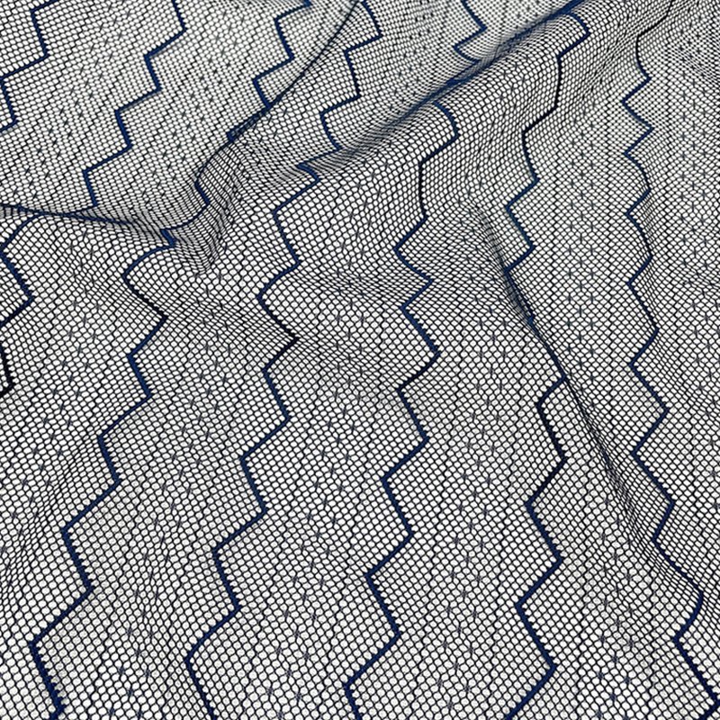 Lace Fabric Wave Jacquard Polyester Warp Knit for Women's Wear Wholesa 6